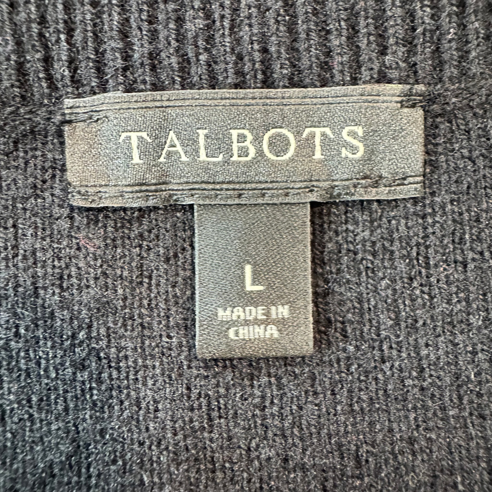 Talbots Sweater Dress Large Red Black Gingham Plaid Shoulder Zip Lambswool Blend - Picture 8 of 13